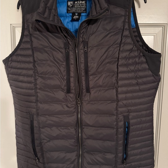 Kuhl Charcoal Puffer Vest with Blue Lining - Picture 1 of 7